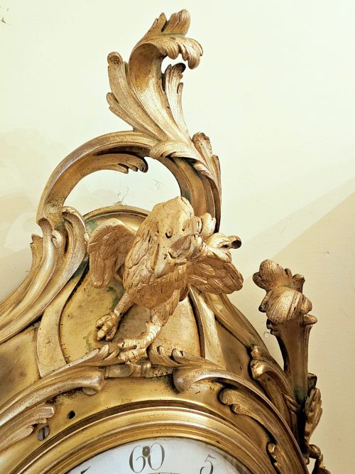 Carteluhr Der Hahn und der Fuchs La Fontaine Rokoko Frankreich Louis XV um 1765 signiert Bunon á Paris