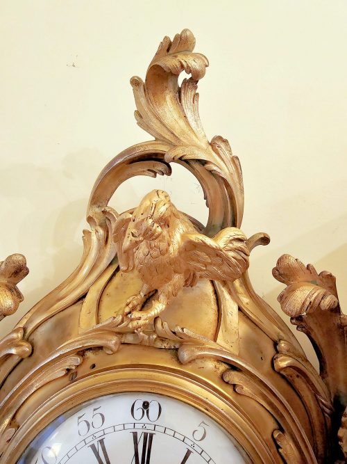 Carteluhr Der Hahn und der Fuchs La Fontaine Rokoko Frankreich Louis XV um 1765 signiert Bunon á Paris