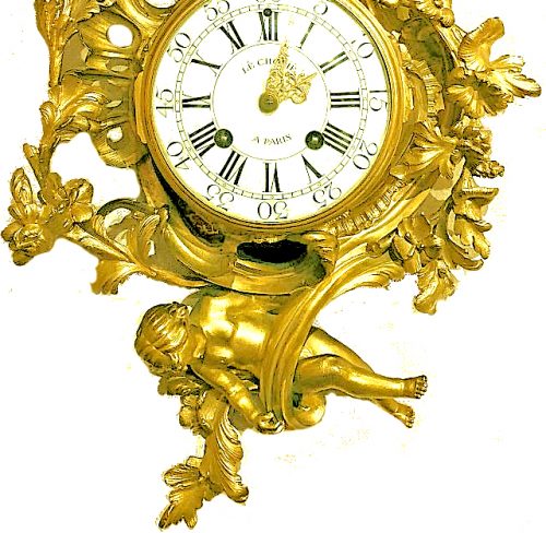 Carteluhr Frankreich Louis XV Rokoko um 1760 signiert LÉCHOPIÉ A PARIS