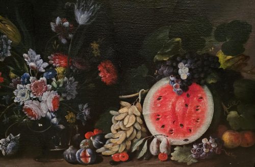 Giovanni Battista Ruoppolo 1629-1693 attr. Großes Stilleben mit Wassermelone - Expertise Dr. Fred Meijer Amsterdam