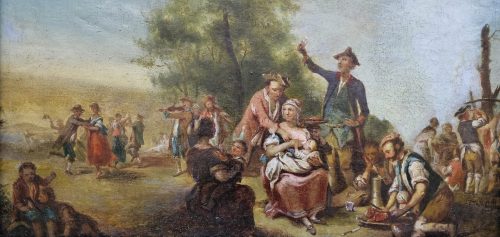 Johann Conrad Seekatz 1719 Grünstadt - 1768 Darmstadt Das Schlachtfest signiert und datiert 1736