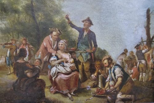 Johann Conrad Seekatz 1719 Grünstadt - 1768 Darmstadt Das Schlachtfest signiert und datiert 1736