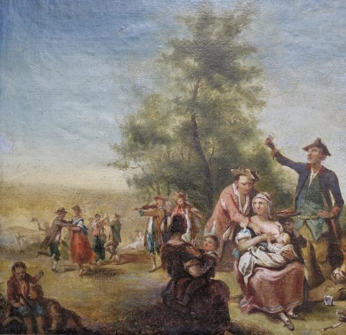 Johann Conrad Seekatz 1719 Grünstadt - 1768 Darmstadt Das Schlachtfest signiert und datiert 1736