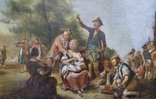 Johann Conrad Seekatz 1719 Grünstadt - 1768 Darmstadt Das Schlachtfest signiert und datiert 1736