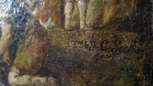 Johann Conrad Seekatz 1719 Grünstadt - 1768 Darmstadt Das Schlachtfest signiert und datiert 1736