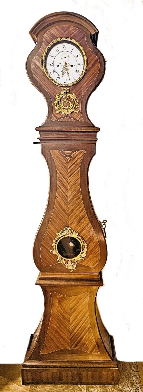 Standuhr Rokoko Frankreich Louis XV um 1750 Stunden-, Minuten- und Sekundenzeiger signiert Le Bon à Paris