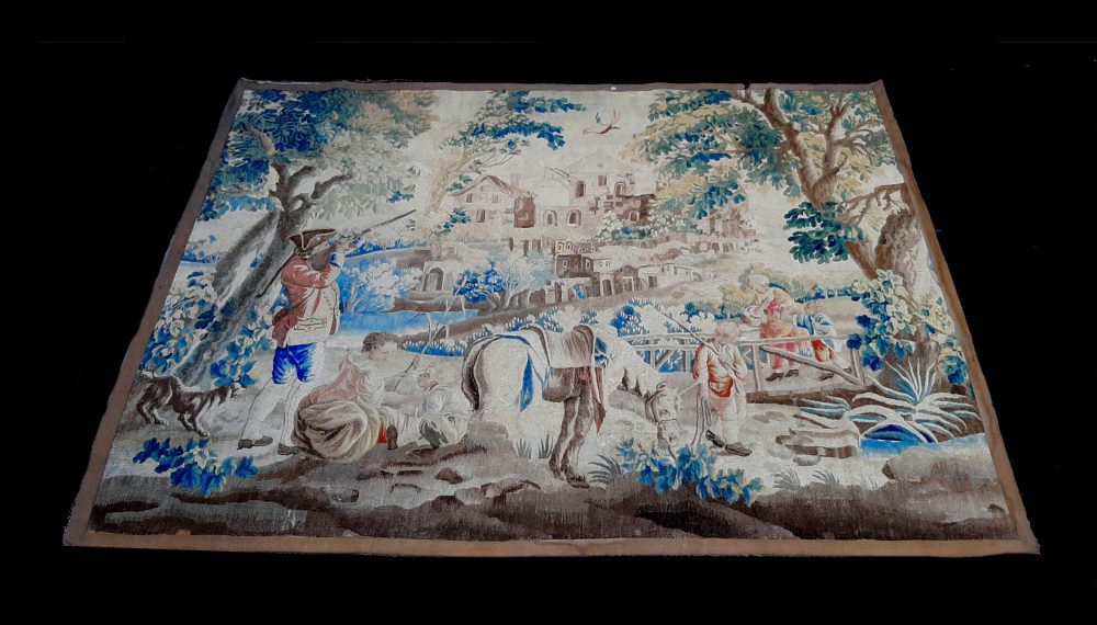 Tapisserie Aubusson 18.Jh. Auf der Jagd