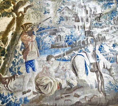 Tapisserie Aubusson 18.Jh. Auf der Jagd