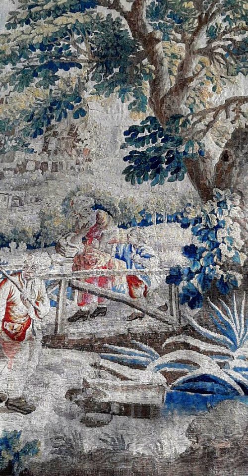 Tapisserie Aubusson 18.Jh. Auf der Jagd