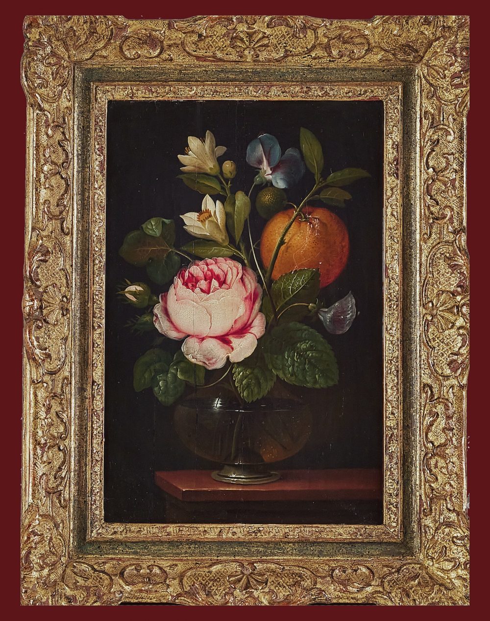 Johann Nepomuk Mayrhofer 1764-1832 Stilleben mit Apfelsine - Expertise Dr. Fred Meijer Amsterdam