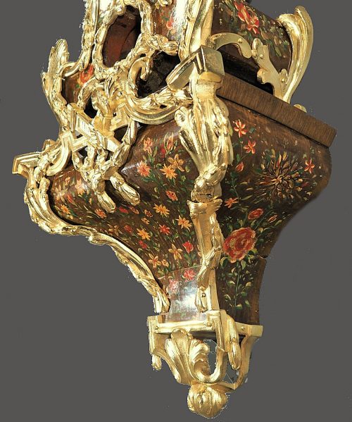 Carteluhr vernis Martin Frankreich Transition Rokoko um 1765 gestempelt JME signiert JULIEN JOLLY A PARIS