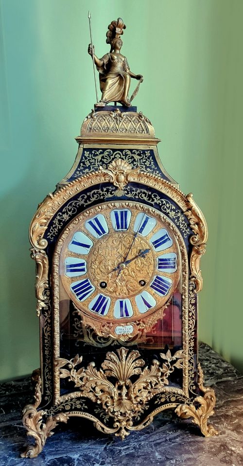 Alternative view of Carteluhr Boulle Frankreich Rokoko Louis XV datiert 1722 signiert J. PREVOST A PARIS