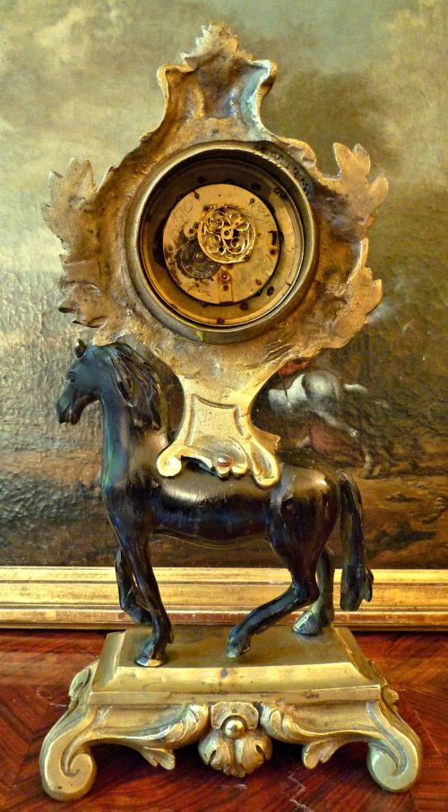 Tischuhr Pendule Pferd Frankreich Louis XVI um 1780 signiert Milot a Paris