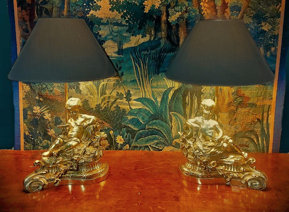 Lampen Paar Klassizismus Kaminböcke Frankreich Louis XVI