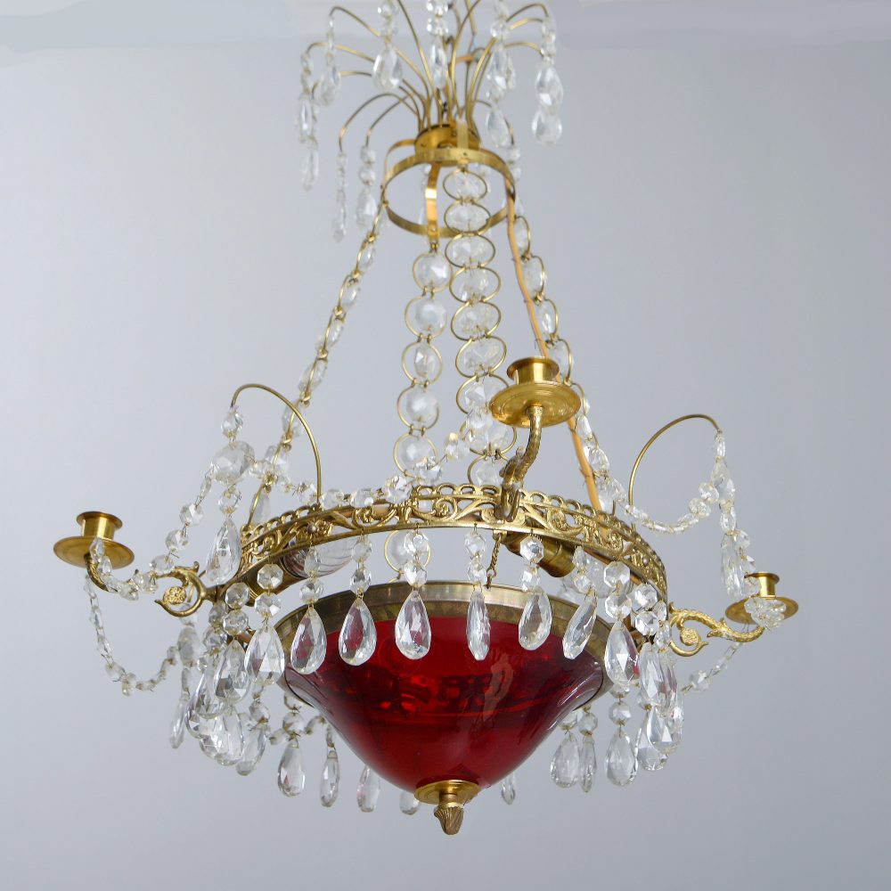 Ampel Lüster Deckenlampe Empire 19.Jh.