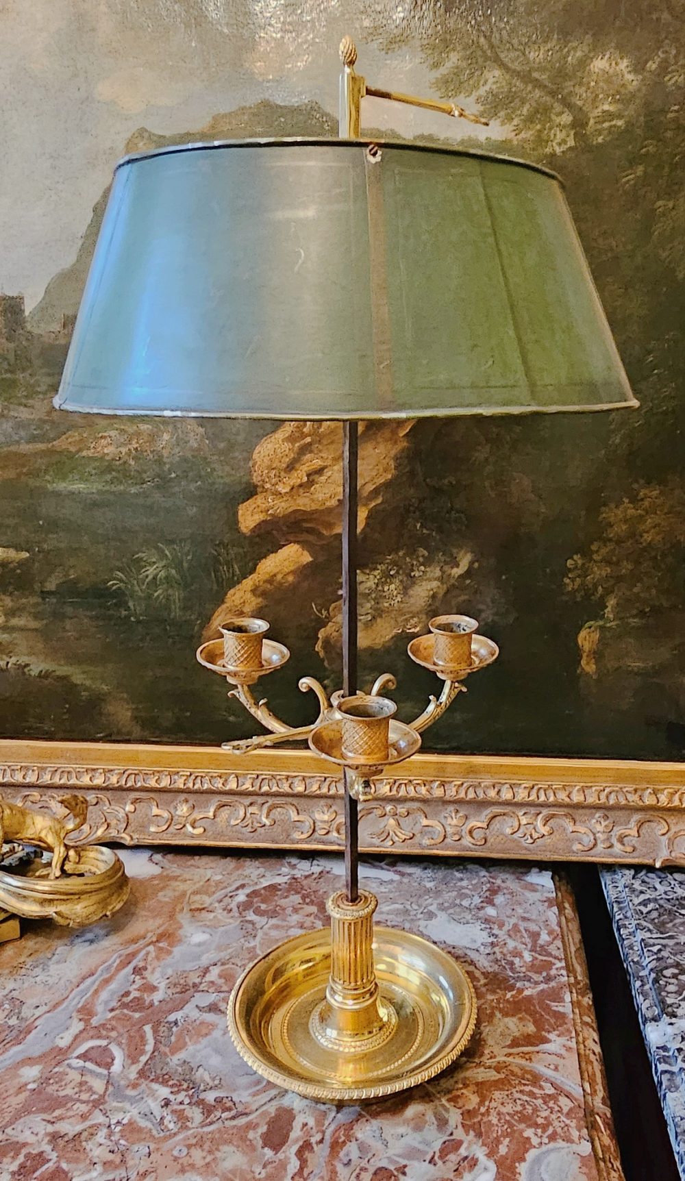Lampe Schreibtischlampe Bouillotte Empire Frankreich um 1800