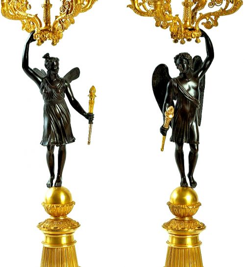 Alternative view of Kandelaber Girandolen Empire Zephyr und Flora Frankreich Empire um 1810
