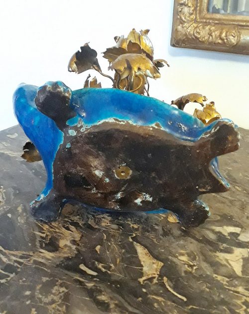 Kerzenständer Schildkröte Japan Meiji/Taisho 19.Jh. - Montierung Frankreich 19.Jh.