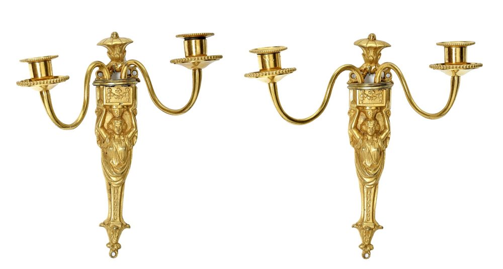 Paar Wandlampen Barock Appliken Frankreich Regence