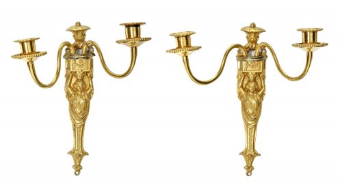 Paar Wandlampen Barock Appliken Frankreich Regence
