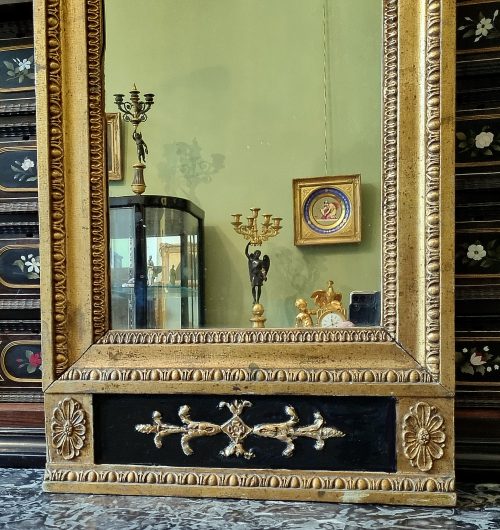 Alternative view of Spiegel Empire Johan Petter Holmberg (1813-1831) signiert und Stadtmarke Stockholm H. 89 cm