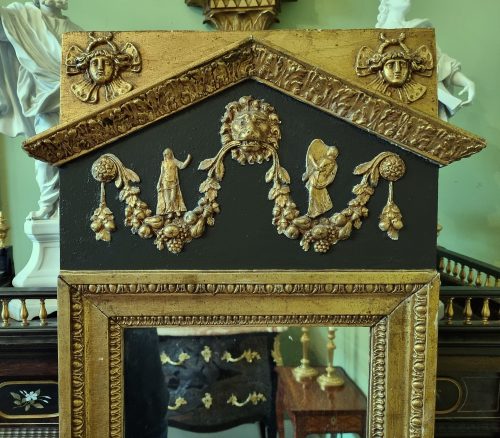 Spiegel Empire Johan Petter Holmberg (1813-1831) signiert und Stadtmarke Stockholm H. 89 cm