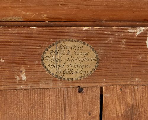 Spiegel Empire Schweden um 1810 Signiert Johan Martin Berg Göteborg H. 179 cm