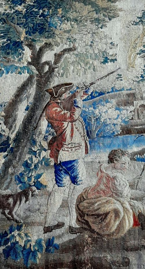 Tapisserie Aubusson 18.Jh. Auf der Jagd