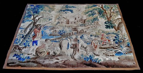 Tapisserie Aubusson 18.Jh. Auf der Jagd