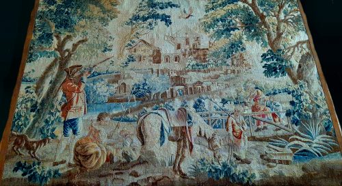 Tapisserie Aubusson 18.Jh. Auf der Jagd