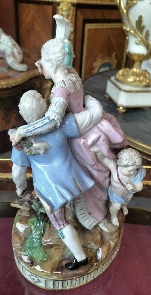 Meißen Porzellan um 1780 « Die zerbrochene Brücke » Michel Victor Acier