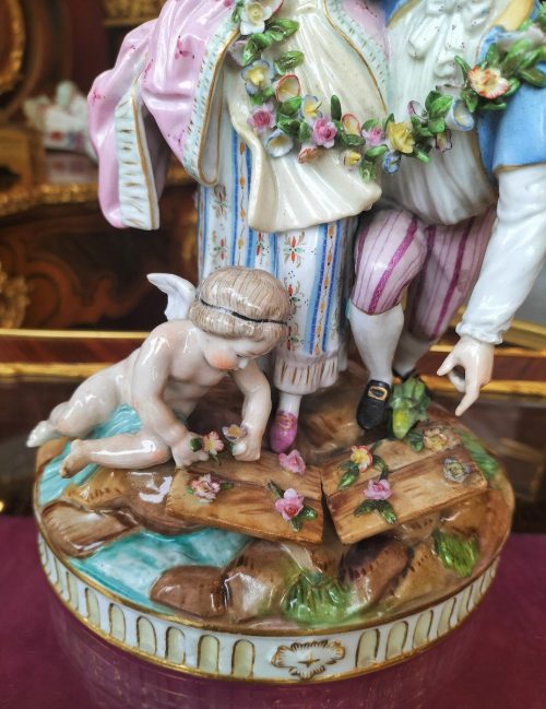 Meißen Porzellan um 1780 « Die zerbrochene Brücke » Michel Victor Acier