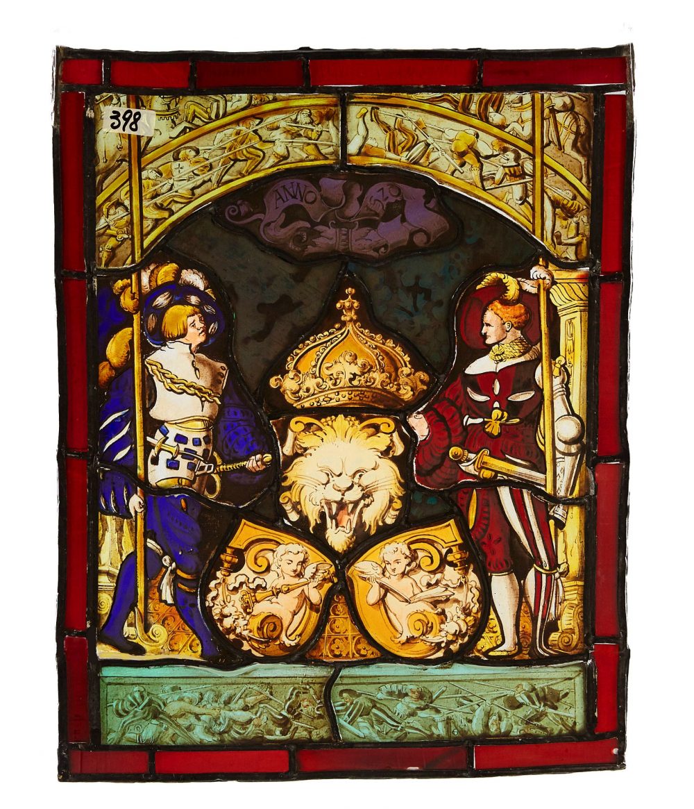 Glasgemälde wohl Westschweiz datiert 1520 Mittelalter Renaissance