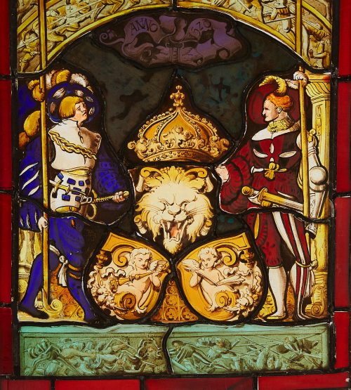 Alternative view of Glasgemälde wohl Westschweiz datiert 1520 Mittelalter Renaissance