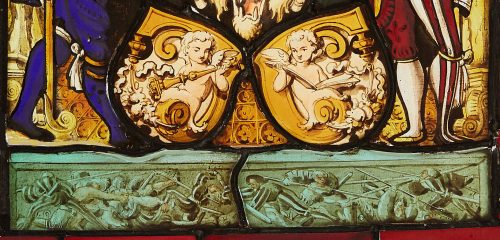 Glasgemälde wohl Westschweiz datiert 1520 Mittelalter Renaissance