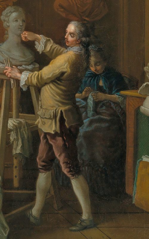 Étienne Jeaurat (Paris 1699–1789 Versailles) Im Bildhaueratelier signiert und datiert
