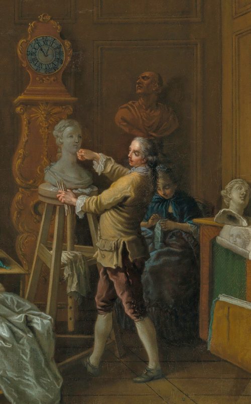 Étienne Jeaurat (Paris 1699–1789 Versailles) Im Bildhaueratelier signiert und datiert