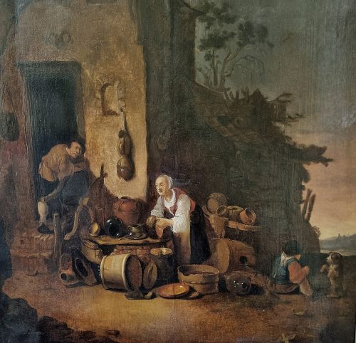 Egbert Lievensz. van der Poel 1621-1664 Bauern vor einer Kate - Expertise Dr. Fred Meijer Amsterdam