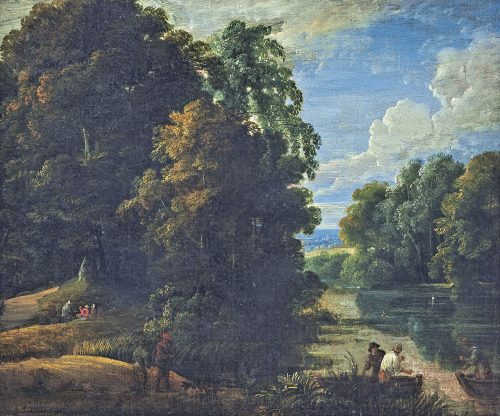 Jacques D’Arthois & David Teniers II (Brüssel 1613 – 1686 und Antwerpen 1610 – Brüssel 1690) Flusslandschaft mit Figurenstaffage signiert