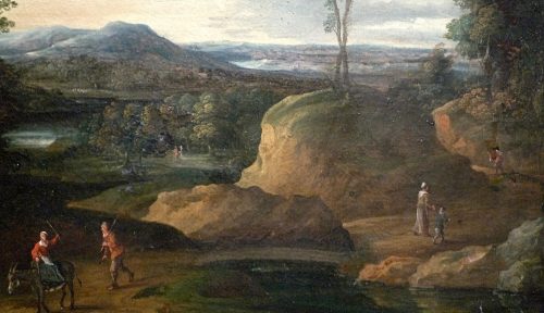 Alternative view of Adriaen Frans Boudewijns 1644-1719 attr. Weite Landschaft signiert