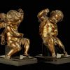 Paar Bronzeplastiken Rokoko Sitzende Engel Jean-Baptiste Pigalle Louis XV um 1750