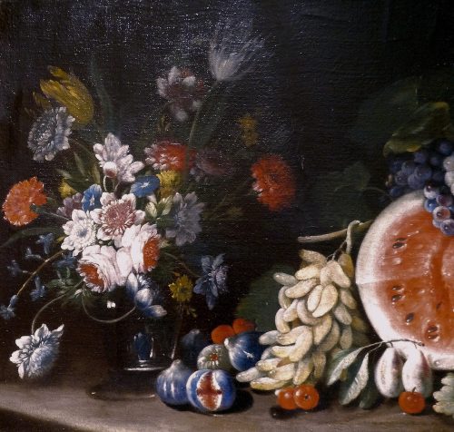Giovanni Battista Ruoppolo 1629-1693 attr. Großes Stilleben mit Wassermelone - Expertise Dr. Fred Meijer Amsterdam
