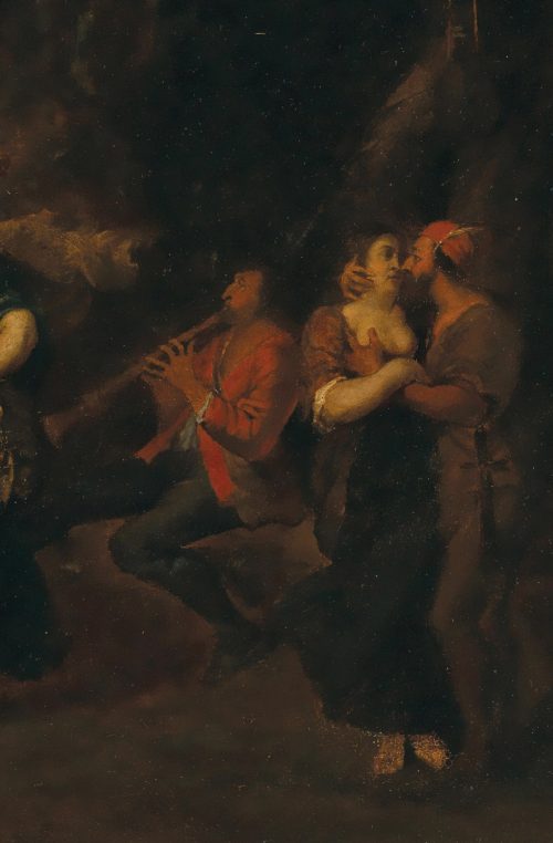 Jan Thomas van Yperen (Ieper 1617–1678 Wien) Tanzende und feiernde vornehme Gesellschaft in einer Waldlandschaft