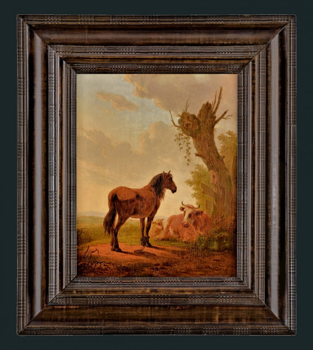 Jacob van Stry 1756 Dordrecht - 1815 Dordrecht Weidelandschaft mit Hengst signiert