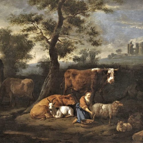 Alternative view of Dirck van Bergen 1645-1690 Pastorale - Expertise Fred Meijer - Provenienz: Collection Katz