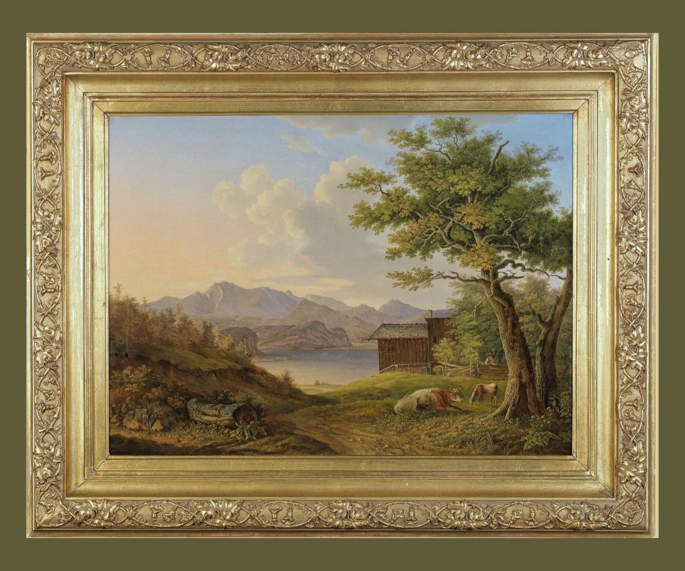 Anton Magg Landshut geb. 1788 Partie aus dem Salzkammergut signiert