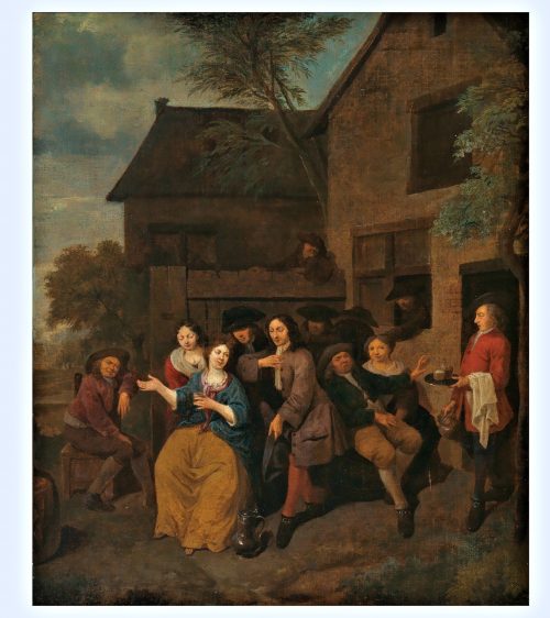 Alternative view of Theodorus Netscher 1661-1728 Vor dem Wirtshaus monogrammiert und datiert