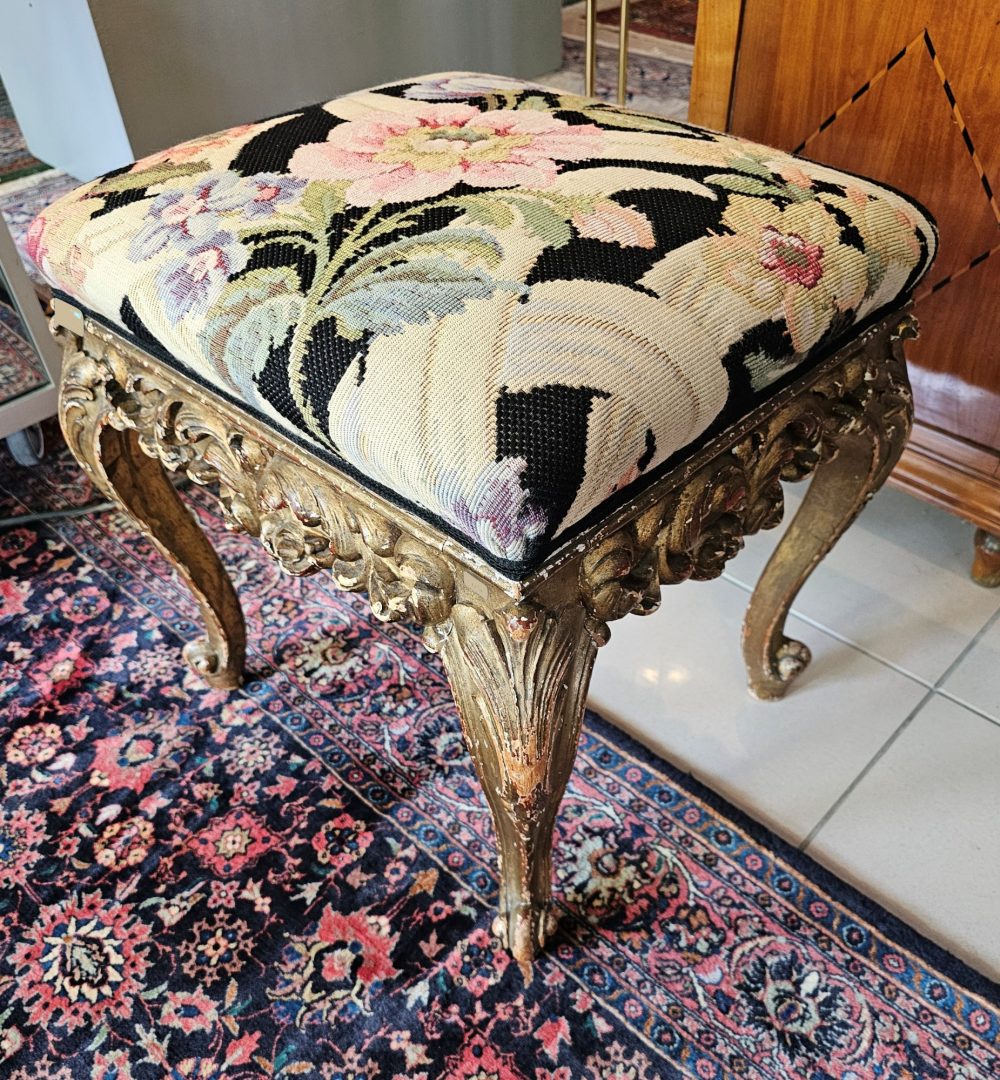 Hocker Barock gold gefaßt Tabouret 18.Jh.