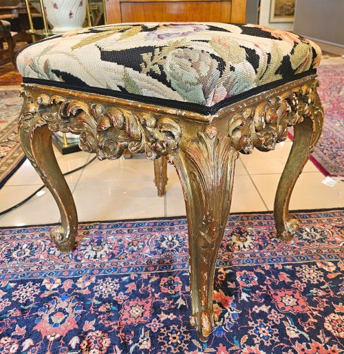 Alternative view of Hocker Barock gold gefaßt Tabouret 18.Jh.