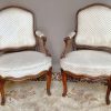 Sessel Rokoko Paar Fauteuils Frankreich Louis XV um 1760 gestempelt M.GOURDIN